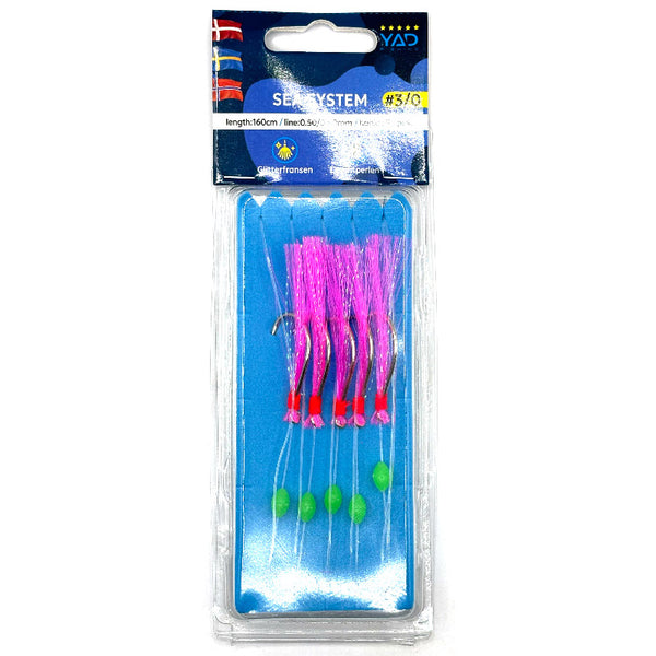 YAD Sea System Sill/Makrill Häckla Pink 3/0 5-Krokar
