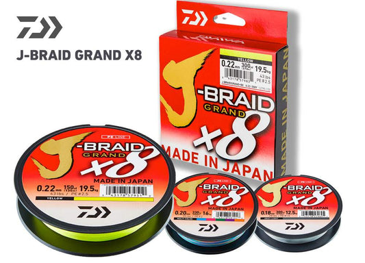 Daiwa J Braid Grand X8 Flätlina, Chartreuse 135m