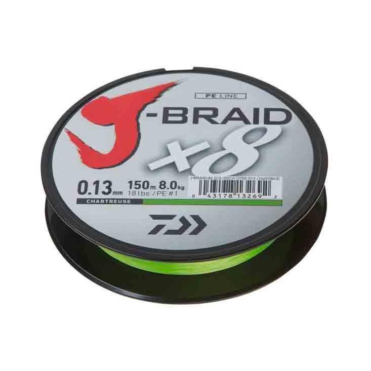 Daiwa J Braid Grand X8 Braid Chartreuse 135 meters
