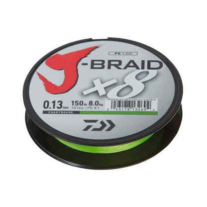 Daiwa J Braid Grand X8 Braid Chartreuse 135 meters
