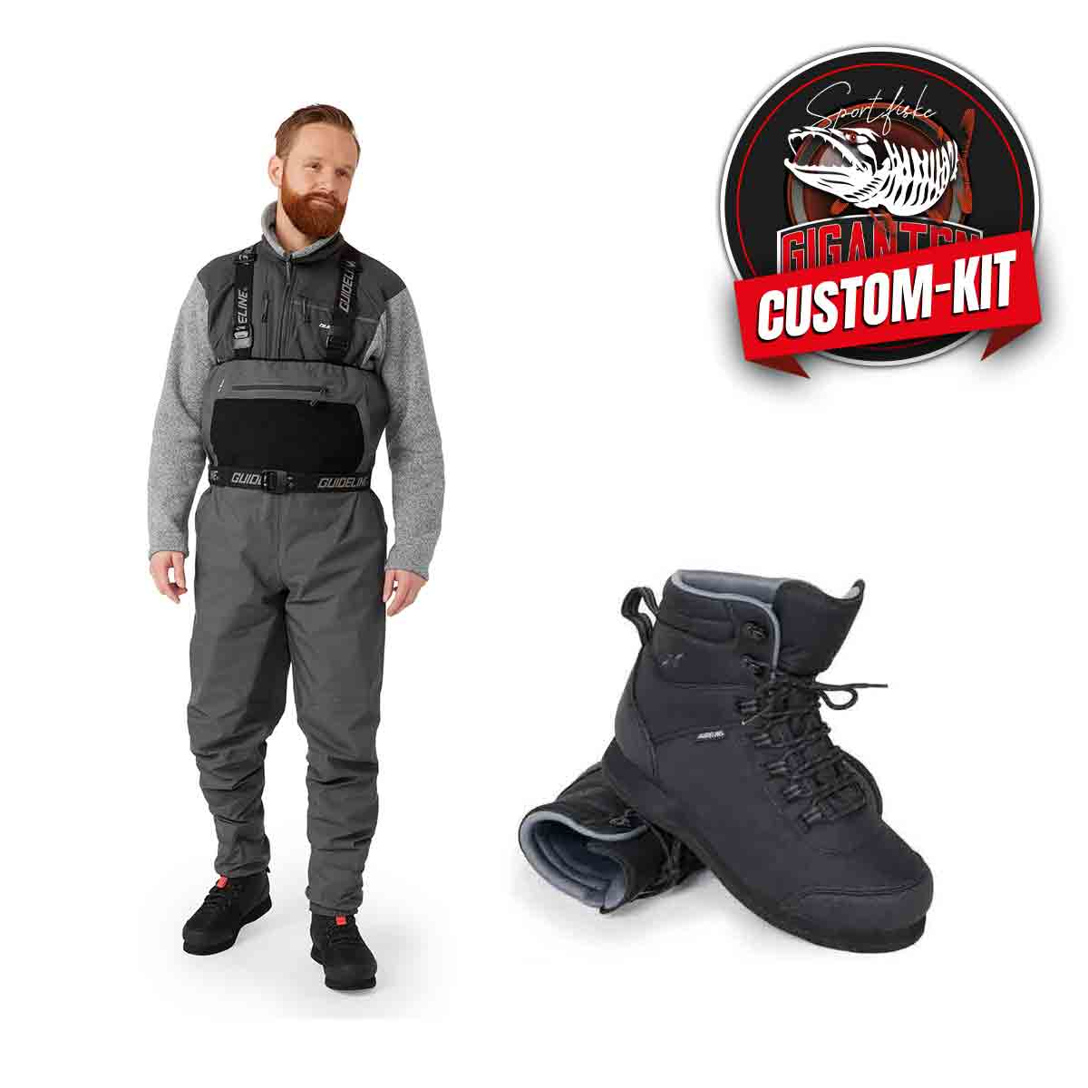 Wader package: Guideline Kaitum XT wader pants + wader shoes (felt sole)
