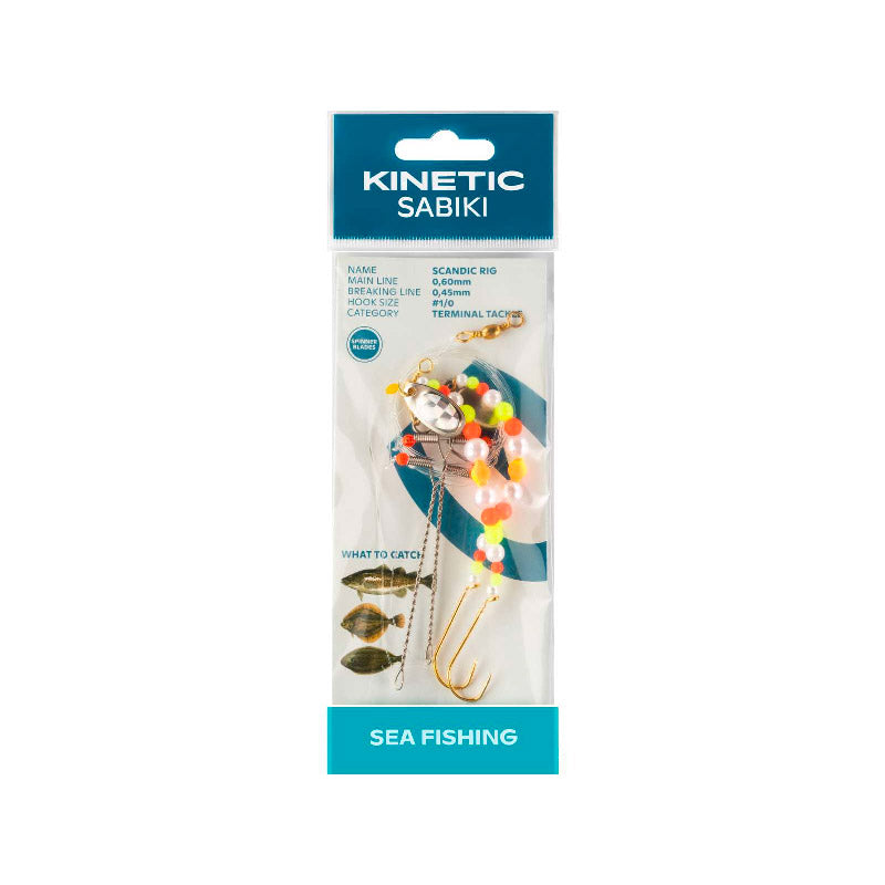 Kinetic flatfish tackel scandic rig pearl/yellow/orange